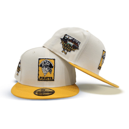 Off White Pittsburgh Pirates Yellow Visor Gray Bottom 2006 All Star Game Side Patch New Era 59Fifty Fitted