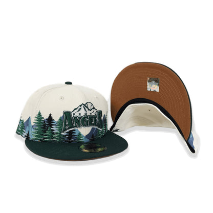 Off White Provo Angels Outdoor Patch Dark Green Visor Brown Bottom 59FIFTY Fitted