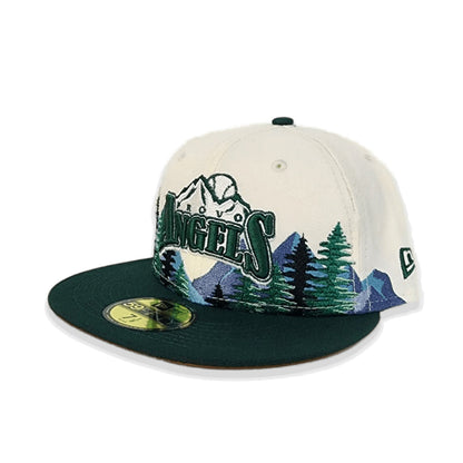 Off White Provo Angels Outdoor Patch Dark Green Visor Brown Bottom 59FIFTY Fitted