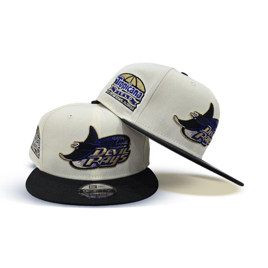 Off White Tampa Bay Rays Black Visor Gray Bottom Tropicana Field Side Patch New Era 9Fifty Snapback