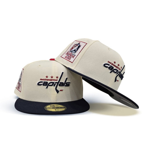 Off White Washington Capitals Navy Blue Visor Gray Bottom 1982 All Star Game Side Patch New Era 59Fifty Fitted