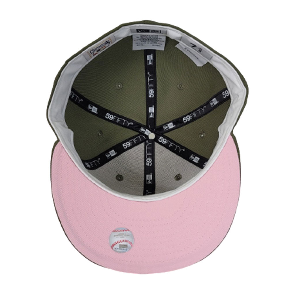 Olive Green Tampa Bay Rays Pink Bottom 1998 Inaugural Season New Era 59Fifty Fitted