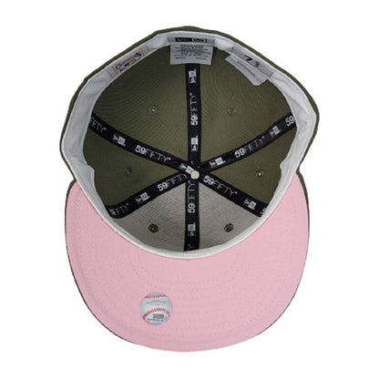 Olive Green Tampa Bay Rays Pink Bottom 1998 Inaugural Season New Era 59Fifty Fitted