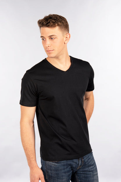 Black CITYLAB USA Premium Pre Shrunk T-Shirt, V Neck