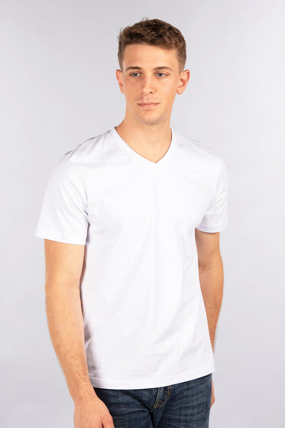 Ice White CITYLAB USA Premium Pre Shrunk T-Shirt, V Neck