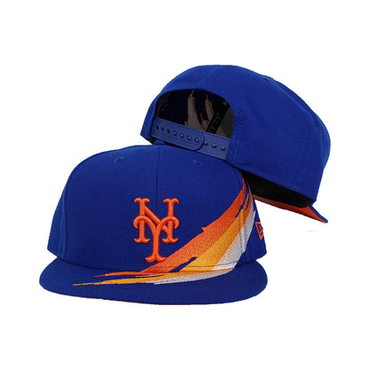 Paint Brushed New York Mets Royal Blue New Era 9Fifty Snapback hat
