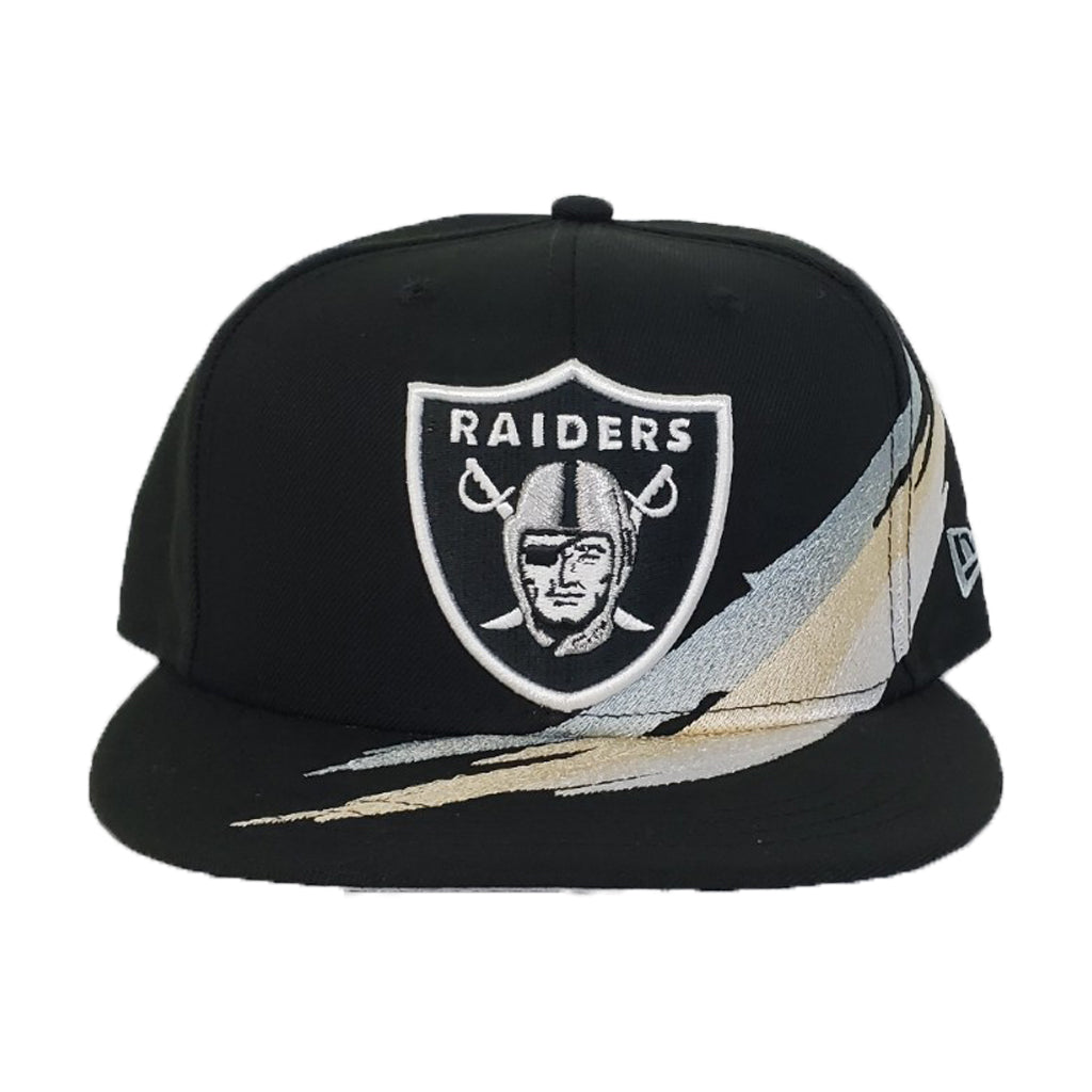 Paint Brushed Oakland Raiders Black New Era 9Fifty Snapback hat