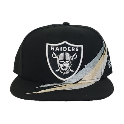 Paint Brushed Oakland Raiders Black New Era 9Fifty Snapback hat