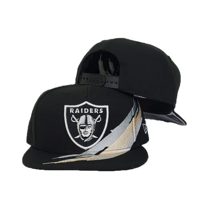 Paint Brushed Oakland Raiders Black New Era 9Fifty Snapback hat