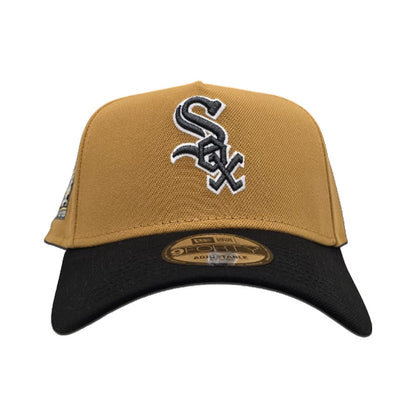 Panama Tan Chicago White Sox Black Curved Brim Gray Bottom 95 Years Side Patch New Era A-Frame 9Forty Snapback