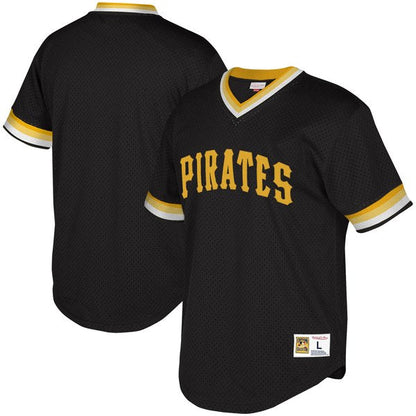 Pittsburgh Pirates Mitchell & Ness Mesh V-Neck Black Jersey