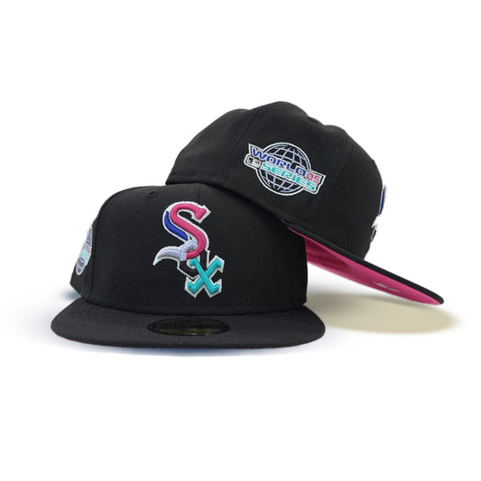 Polar Lights Black Chicago White Sox Fusion Pink Bottom 2005 World Series Side Patch New Era 59Fifty Fitted