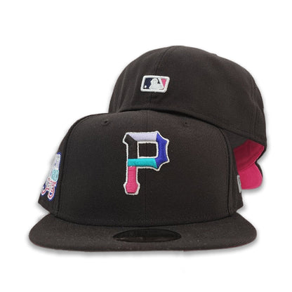 Polar Lights Black Pittsburgh Pirates Fusion Pink Bottom 76th World Series Side Patch New Era 59Fifty Fitted