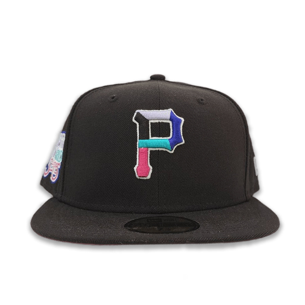 Polar Lights Black Pittsburgh Pirates Fusion Pink Bottom 76th World Series Side Patch New Era 59Fifty Fitted