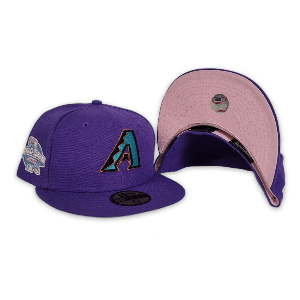 Purple Arizona Diamondbacks Pink Bottom 2002 World Series New Era 59Fifty Pop Sweat Fitted