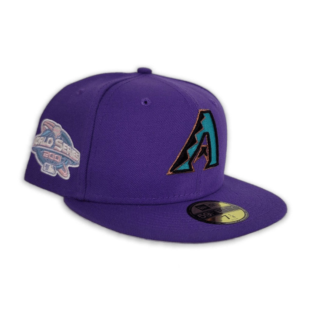 Purple Arizona Diamondbacks Pink Bottom 2002 World Series New Era 59Fifty Pop Sweat Fitted