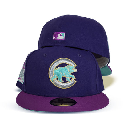 Purple Chicago Cubs Grape Purple Visor mint Bottom 2016 World Series Side Patch New Era 59Fifty Fitted