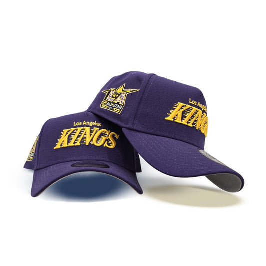 Purple Los Angeles Kings Curved Brim Gray Bottom LA 2017 All Star Game Side Patch New Era A-Frame 9Forty Snapback