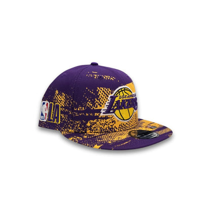 Purple Tip Off Los Angeles Lakers Gray Bottom NBA LA Side Patch New Era 9Fifty Snapback