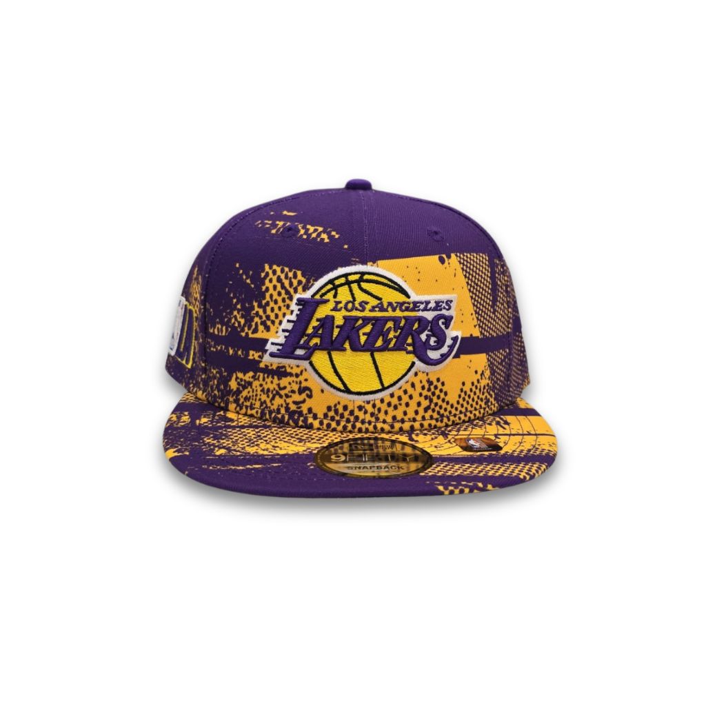 Purple Tip Off Los Angeles Lakers Gray Bottom NBA LA Side Patch New Era 9Fifty Snapback