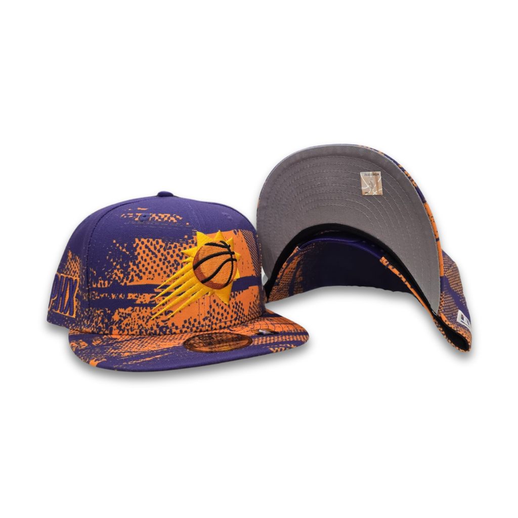 Purple Tip Off Phoenix Suns Gray Bottom NBA PHX Side Patch New Era 9Fifty Snapback