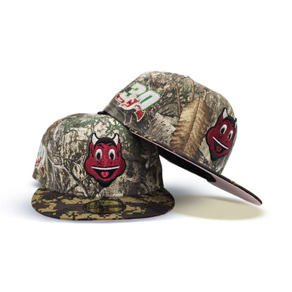 Real Tree Glow In The Dark New Jersey Devils Digicamo Visor Pink Bottom 30th Anniversary Side Patch New Era Fitted