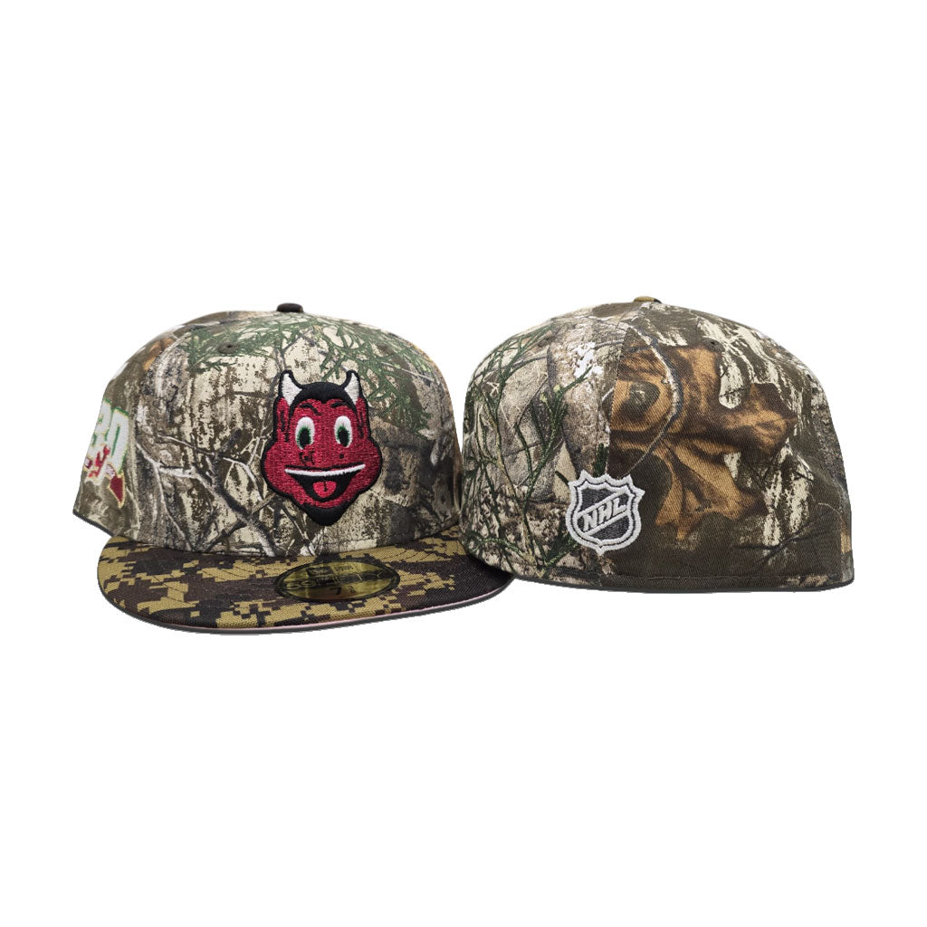 Real Tree Glow In The Dark New Jersey Devils Digicamo Visor Pink Bottom 30th Anniversary Side Patch New Era Fitted