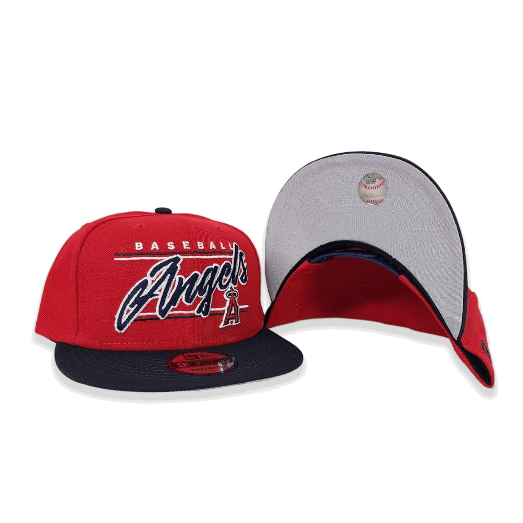 Red Los Angeles Angels Team Scrip Gray Bottom New Era 9Fifty Snapback