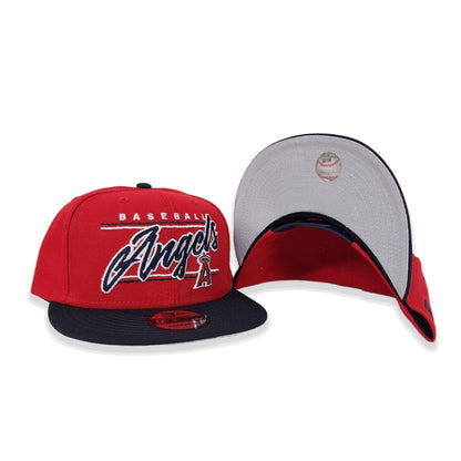 Red Los Angeles Angels Team Scrip Gray Bottom New Era 9Fifty Snapback