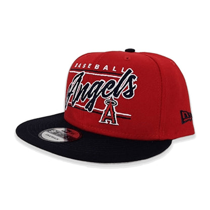 Red Los Angeles Angels Team Scrip Gray Bottom New Era 9Fifty Snapback