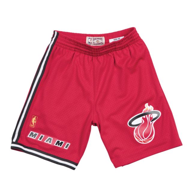 Red Miami Heat Mitchell & Ness Hardeood Classic Men's Swingman Shorts