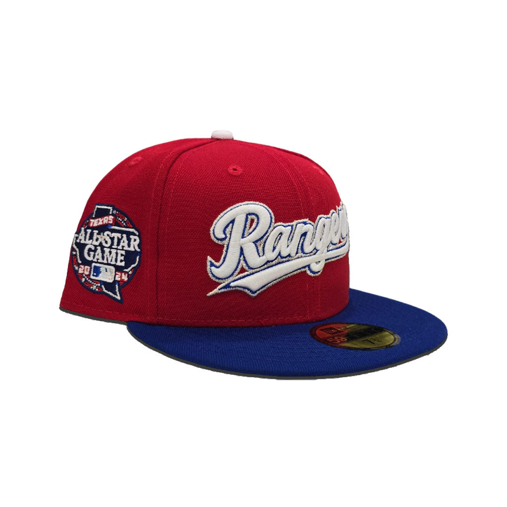 Red Texas Rangers Royal Blue Visor Gray Bottom 2024 All Star Game Side Patch New Era 59Fifty Fitted