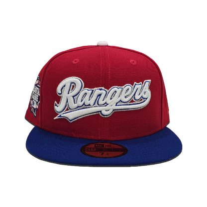 Red Texas Rangers Royal Blue Visor Gray Bottom 2024 All Star Game Side Patch New Era 59Fifty Fitted