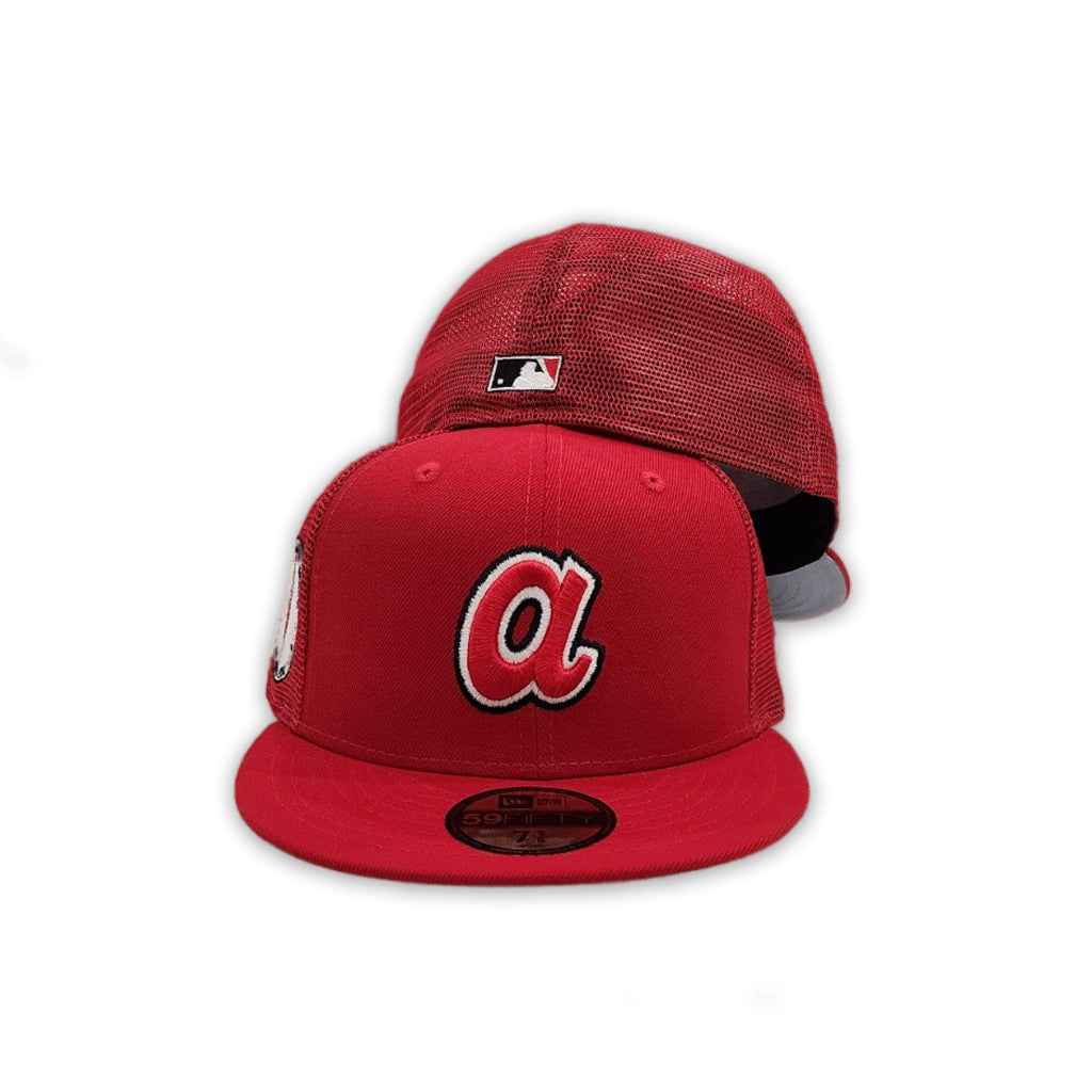 Red Trucker Atlanta Braves Gray Bottom 1972 All Star Game Side Patch New Era 59Fifty Fitted