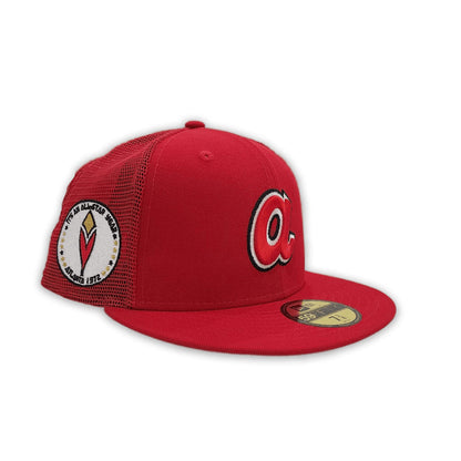 Red Trucker Atlanta Braves Gray Bottom 1972 All Star Game Side Patch New Era 59Fifty Fitted