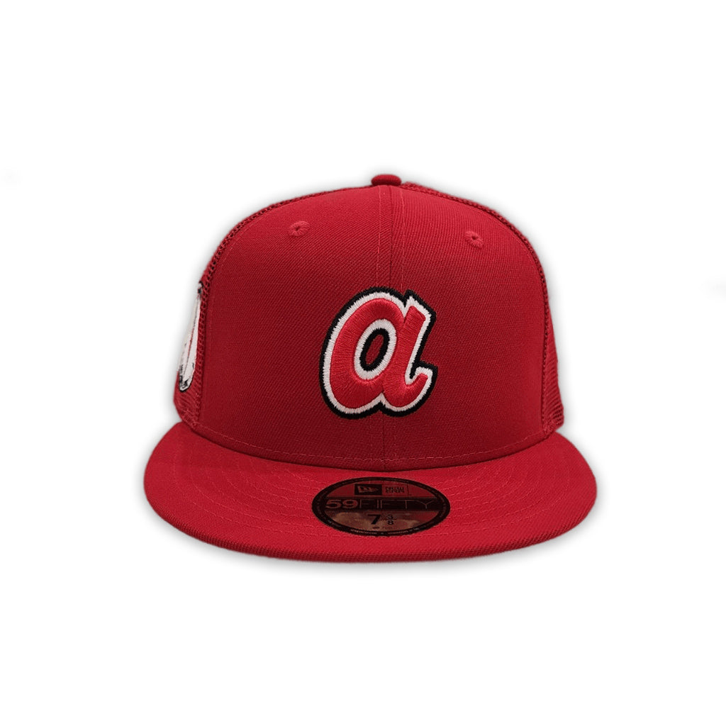 Red Trucker Atlanta Braves Gray Bottom 1972 All Star Game Side Patch New Era 59Fifty Fitted