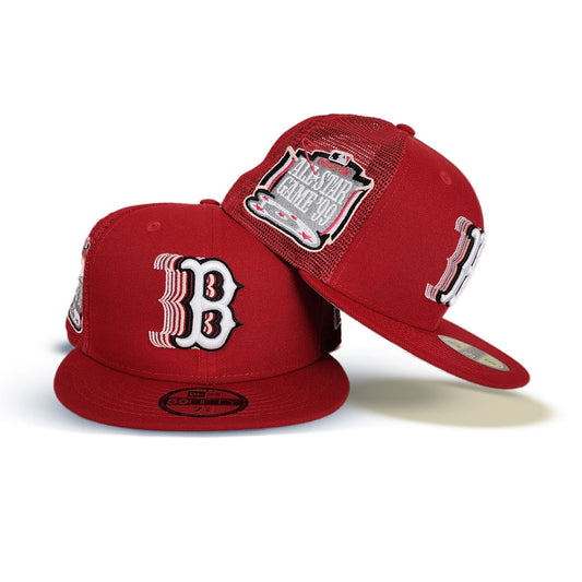 Red Trucker Boston Red Sox Gray Bottom 1999 All Star Game Side Patch New Era 59Fifty Fitted