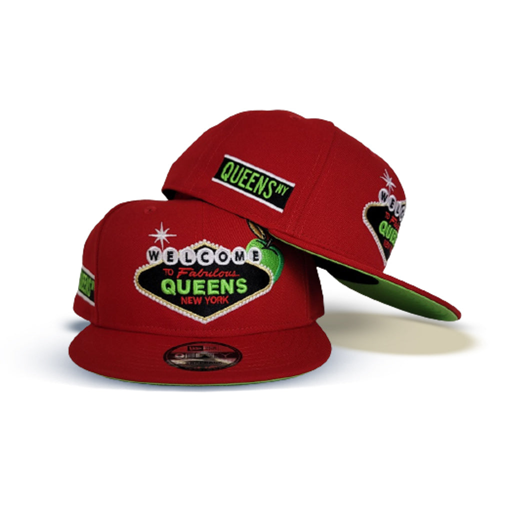 Red Welcome To Fabulous Queens Lime Green Bottom New Era 9Fifty Snapback