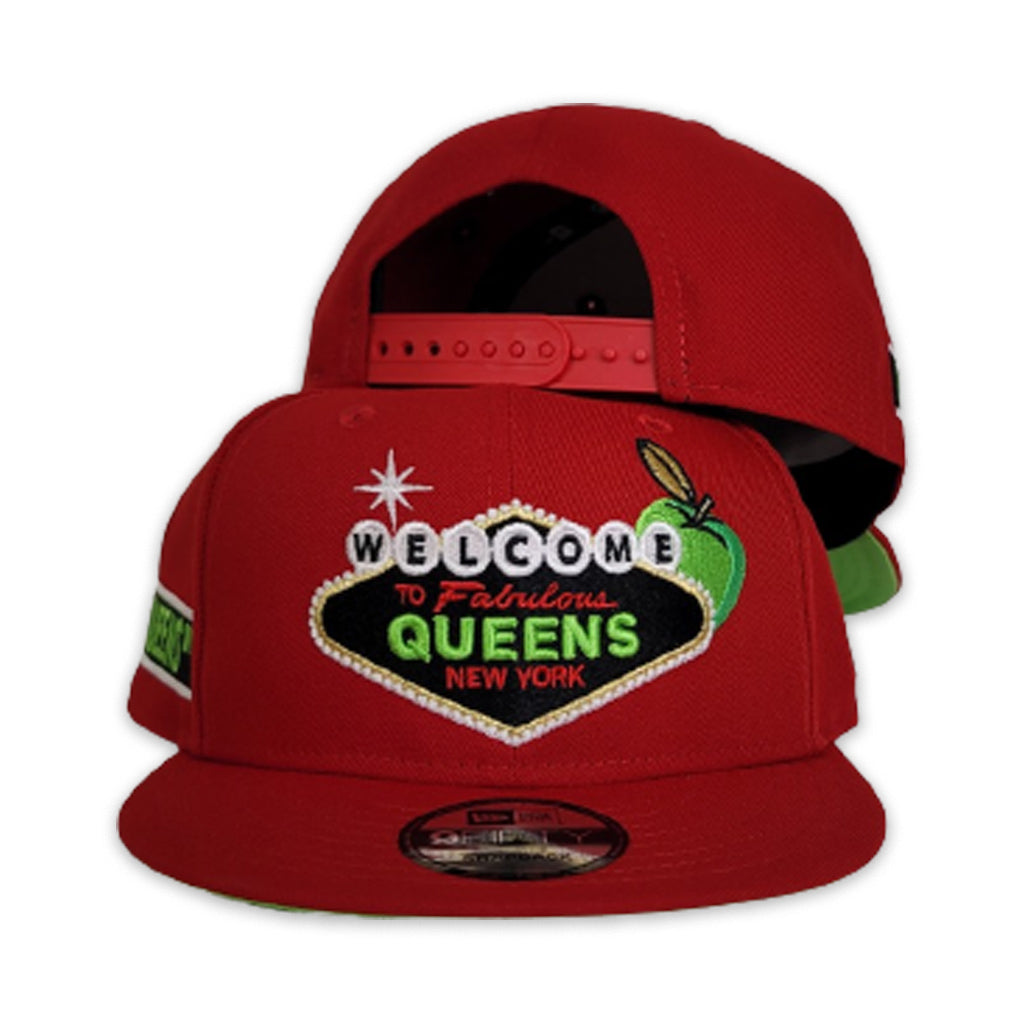 Red Welcome To Fabulous Queens Lime Green Bottom New Era 9Fifty Snapback
