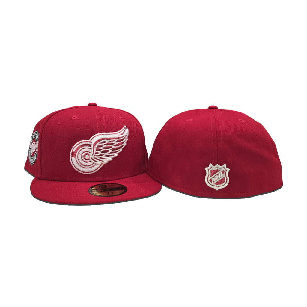 Red Detroit Red Wings Gray Bottom 1926 Inaugural Season Side Patch New Era 59Fifty Fitted