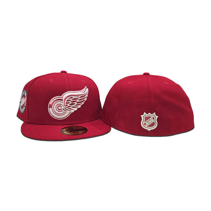 Red Detroit Red Wings Gray Bottom 1926 Inaugural Season Side Patch New Era 59Fifty Fitted