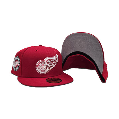 Red Detroit Red Wings Gray Bottom 1926 Inaugural Season Side Patch New Era 59Fifty Fitted