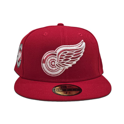 Red Detroit Red Wings Gray Bottom 1926 Inaugural Season Side Patch New Era 59Fifty Fitted