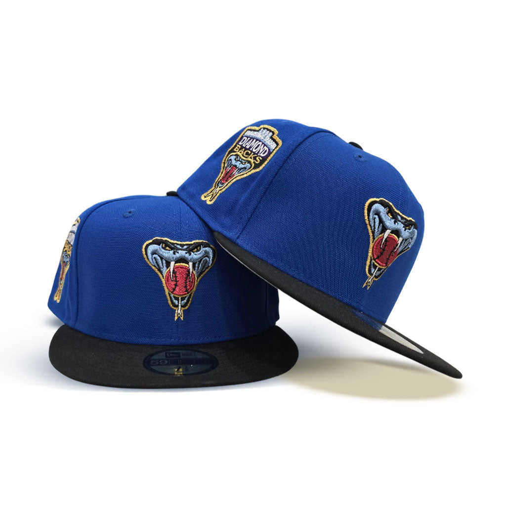 Royal Blue Arizona Diamondbacks Black Visor Gray Bottom 1998 Inaugural Season Side Patch New Era 59Fifty Fitted