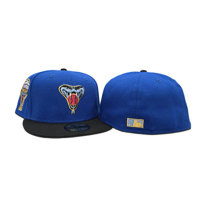 Royal Blue Arizona Diamondbacks Black Visor Gray Bottom 1998 Inaugural Season Side Patch New Era 59Fifty Fitted