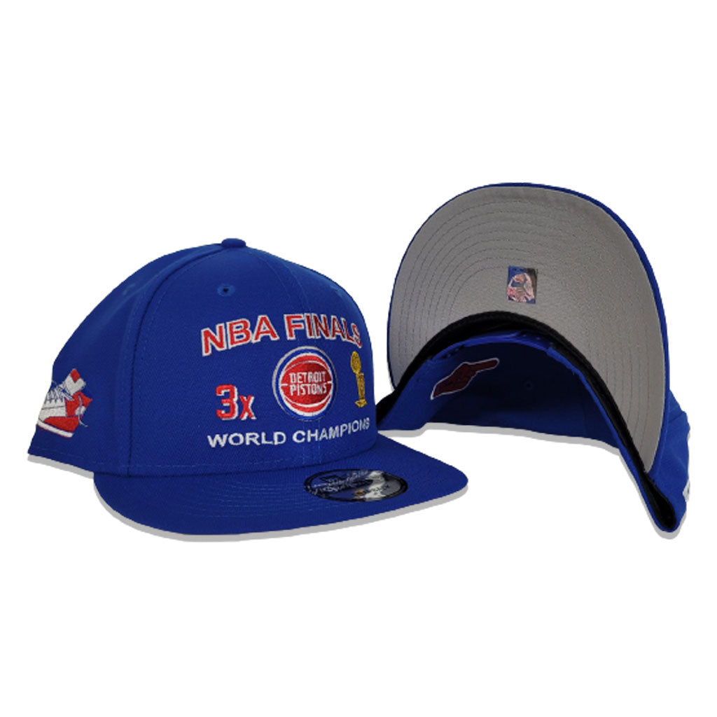 Royal Blue NBA Finals 3X World Champions Detroit Pistons New Era 9Fifty Snapback