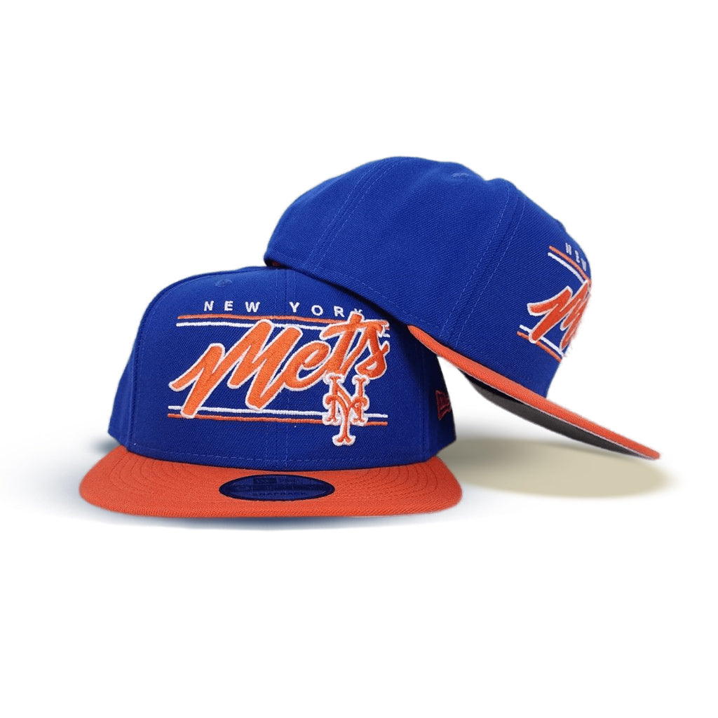 Royal Blue New York Mets Team Scrip Gray Bottom New Era 9Fifty Snapback