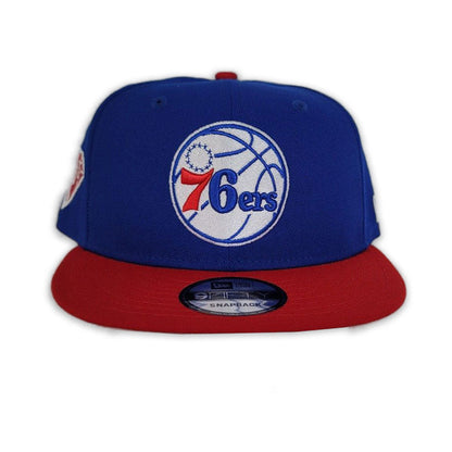 Royal Blue Philadelphia 76ers Red Visor Gray Bottom 75th Anniversary Side Patch New Era 9Fifty Snapback