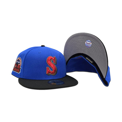 Royal Blue Seattle Mariners Black Visor Gray Bottom 30th Anniversary Side Patch New Era 59Fifty Fitted