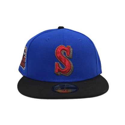 Royal Blue Seattle Mariners Black Visor Gray Bottom 30th Anniversary Side Patch New Era 59Fifty Fitted